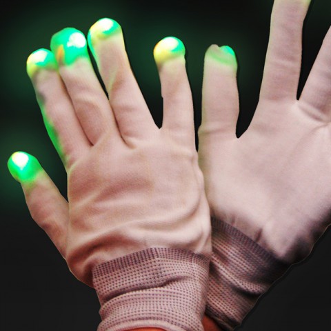 LED-Handschuhe - weiß, LED Handschuhe