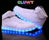 Beleuchtung LED Schuhe - weiße Turnschuhe